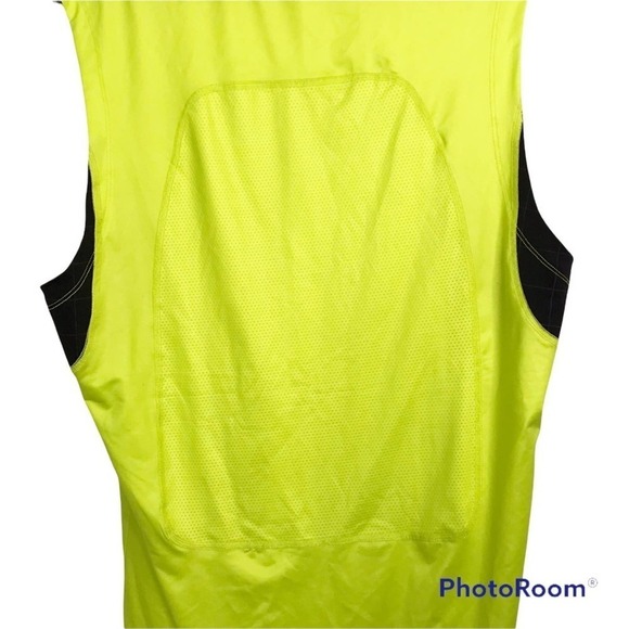 Koral mens sleeveless tank top in bright yellow green with black underarms - Picture 5 of 5